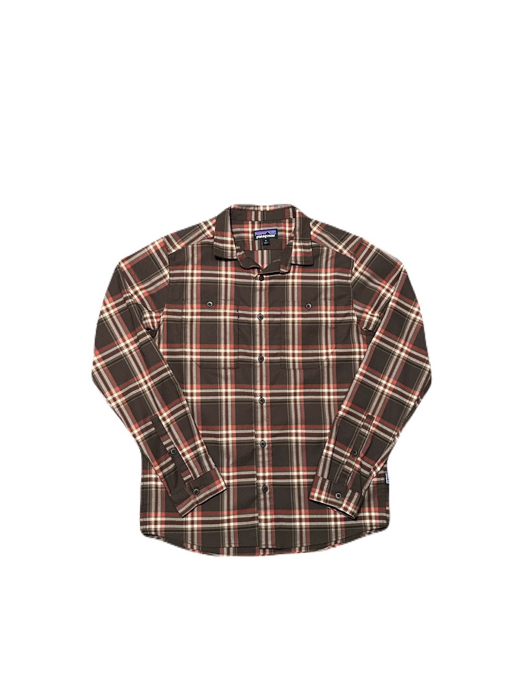 Patagonia Canyonite Flannel Shirt Men’s Medium Brown Plaid Snap Button Stretch